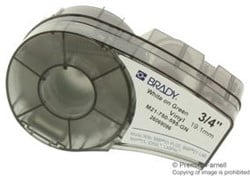 Vinyltape Brady 19mm wit op groen