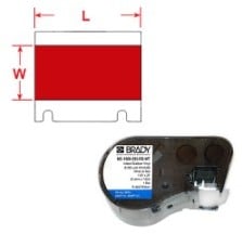 Brady label 38mm wit op rood vinyl