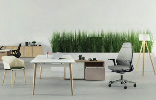 Bureau met kast Robin met houten poten-3