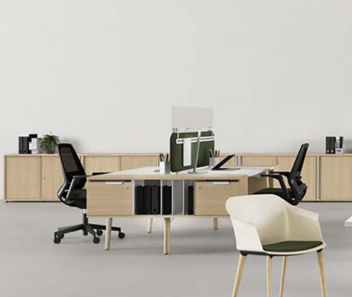Duo bureau Robin Wood 2 werkplekken-2