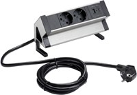 Bureau stekkerdoos 2x 220V + USB A / USB C met bladklem