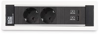 Inbouw bureau stopcontact Power Frame 2 x230V + 1x USB A lader + 1x USB C lader-3