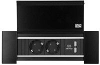 Bureau stekkerdoos Bachmann Power Frame 2 x230V + 2x USB charge + cover