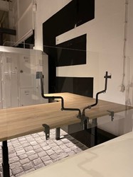 Spatscherm bureau 75cm plexiglas met klem