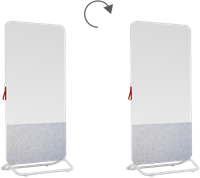 Verrijdbaar akoestisch whiteboard Smit Visual Chameleon Mobile deels wit, deels silver grey