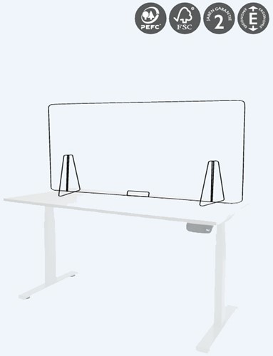 Plexiglas scherm voor bureau, vergadertafel of balie-3