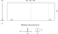 Plexiglas scherm bureau 160 x 60cm met bureausteunen Protect-3