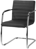 Design vergaderstoel kunstleder met sledeframe