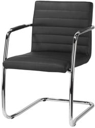 Design vergaderstoel kunstleder met sledeframe