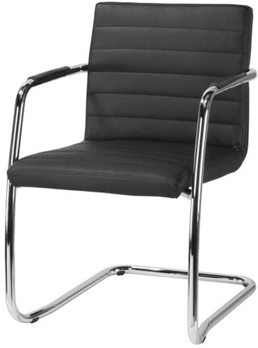 Design vergaderstoel kunstleder met sledeframe