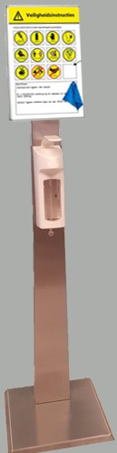 Desinfectiezuil-met-corona-informatiebord
