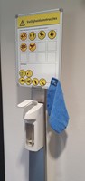 Desinfectie zuil RVS met dispenser en magnetisch infobord-3