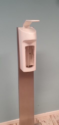 Desinfectiezuil RVS met dispenser voor desinfectiemiddel-3