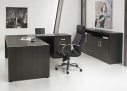 Directie hoekbureau Darkwood XTR + ladeblok 210x210cm 
