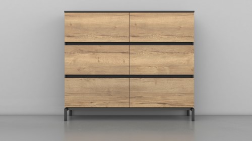 Dressoir kast industrieel ProLine Quad4 160 x 44 x 155cm