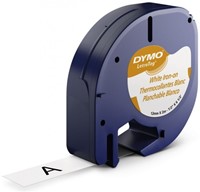 Dymo LetraTag tape 18769 12mm zwart op wit opstrijkbaar-2