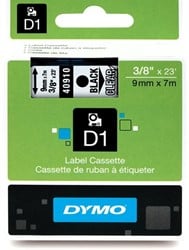 Dymo D1 tape 40910 9mm zwart op transparant