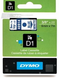 Dymo D1 tape 40914 9mm blauw op wit