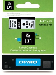 Dymo D1 tape 43613 6mm zwart op wit