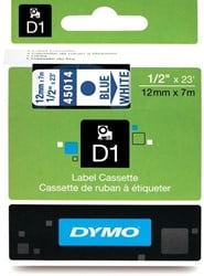 Dymo D1 tape 45014 12mm blauw op wit