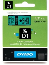 Dymo D1 tape 45019 12mm zwart op groen