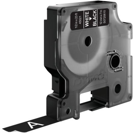 Dymo D1 tape 45021 12mm wit op zwart-2