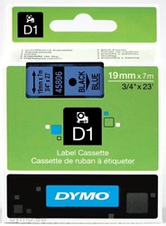 Dymo D1 tape 45806 19mm zwart op blauw