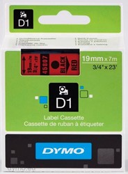 Dymo D1 tape 45807 19mm zwart op rood