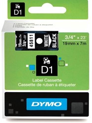 Dymo D1 tape 45811 19mm wit op zwart