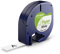 Dymo LetraTag tape 91200 12mm zwart op wit papier-2