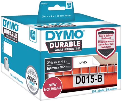 Dymo label 1933088 Dymo Durable 59x102mm wit plastic