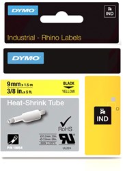 Dymo RHINO Krimpkous 9 mm zwart op geel