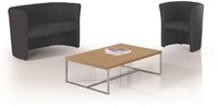 Salontafel voor kantoor of entree met aluminium frame 60x60cm-2
