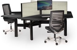 Elektrisch verstelbaar bureau eiland 3 personen Markant Matrix Pro Wing