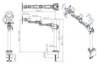 Monitor arm met zwenkarm voor 1 beeldscherm PROMA01-3