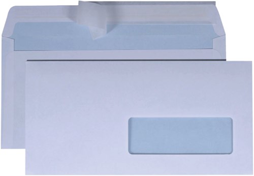 Envelop met venster Hermes 110x220mm extra sterk doos van 500 stuks wit-2