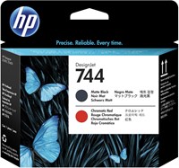 HP printkop 744 F9J88A matt zwart & rood 130ml