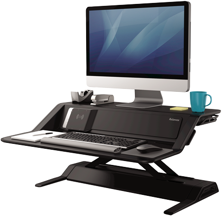 Zit-sta werkplek verhoger Fellowes Lotus DX zwart-2