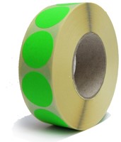 Ronde etiketten op rol fluor groen 35mm-2