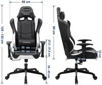 Gaming stoel Songmics PRO 9000 zwart-wit-2
