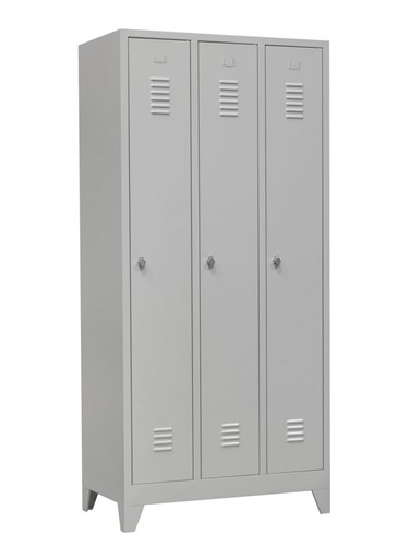 Lockerkast 3 deurs grijs 180 x 89 x 50 cm-2