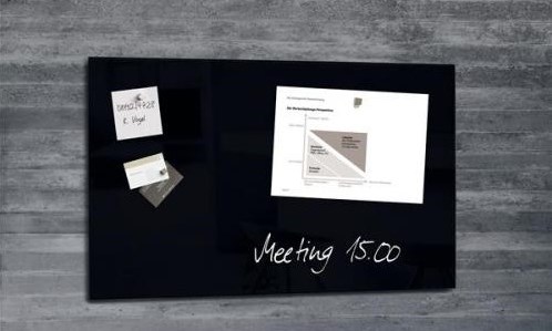 Glazen magneetbord Sigel Artverum 780x480x15mm zwart-3