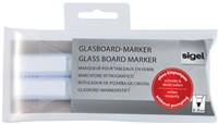 Glasbordmarker Sigel 2-3mm ronde punt 2 stuks in etui wit-2