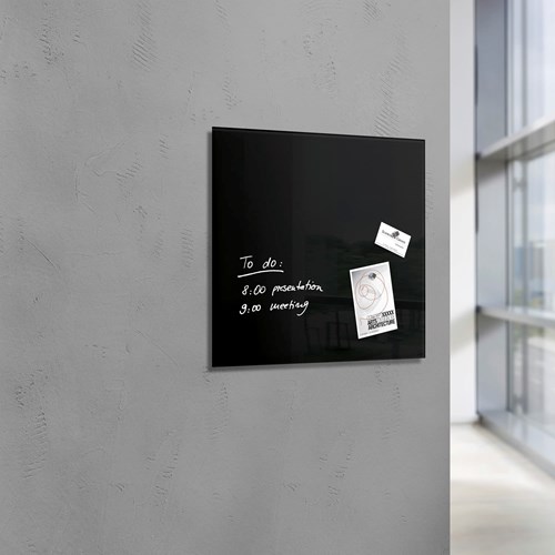 Glazen magneetbord Sigel Artverum 480x480x15mm zwart-2