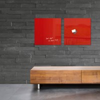 Glazen magneetbord Sigel Artverum 480x480x15mm rood-3