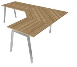 Groot hoekbureau 4Work Cad bureau in hoogte instelbaar