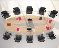 Ovale vergadertafel 10 personen 320 x 156cm Modulo-3