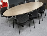 Vergadertafel ovaal 10 personen 320 X 120cm ProLine Work-2