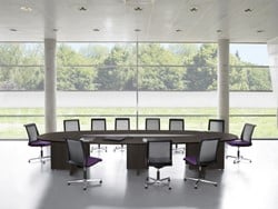 Vergadertafel ovaal 14 personen 460 x 170cm Modulo
