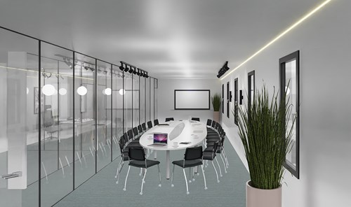 Vergadertafel ovaal 18 personen 600 x 140cm Modulo-3